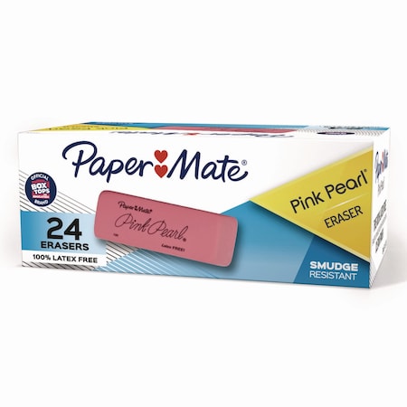 Paper Mate Pink Pearl Eraser, Medium, PK24 70520